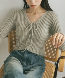VANNIE U | レースアップリブニット(ニット/セーター)