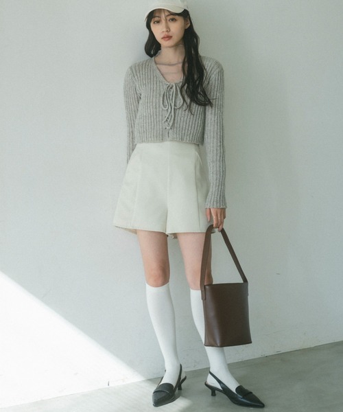 VANNIE U（ヴァニーユー）の「レースアップリブニット（ニット/セーター・レディース・ライトブルー/ライトグレー/ピンク/ライトグリーン/ブルー・FREE）」の7枚目の写真