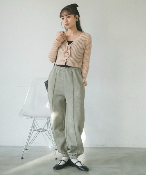 VANNIE U（ヴァニーユー）の「レースアップリブニット（ニット/セーター・レディース・ライトブルー/ライトグレー/ピンク/ライトグリーン/ブルー・FREE）」の9枚目の写真