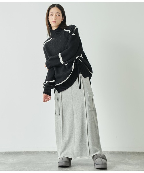 ANAP(アナップ)の「シャーリングハイネックニット(ニット/セーター・レディース・オフホワイト/カーキ/ブラック×ホワイト・FREE)」の9枚目の写真