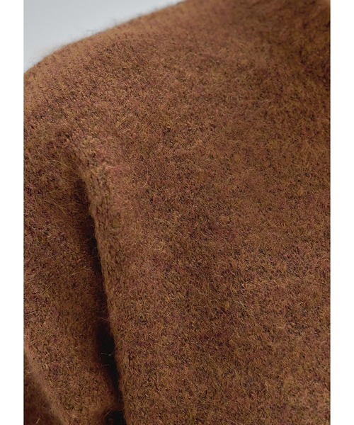 STYLE DELI(スタイルデリ)の「ヤク風クルーネックニットワンピース(ワンピース・レディース・ライトブラウン/ブラック/ライトグレー・01/02)」の7枚目の写真