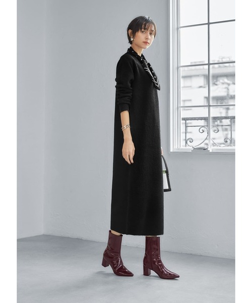 STYLE DELI(スタイルデリ)の「ヤク風クルーネックニットワンピース(ワンピース・レディース・ライトブラウン/ブラック/ライトグレー・01/02)」の11枚目の写真