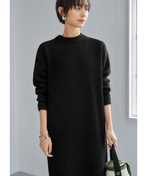 STYLE DELI(スタイルデリ)の「ヤク風クルーネックニットワンピース(ワンピース・レディース・ライトブラウン/ブラック/ライトグレー・01/02)」の16枚目の写真