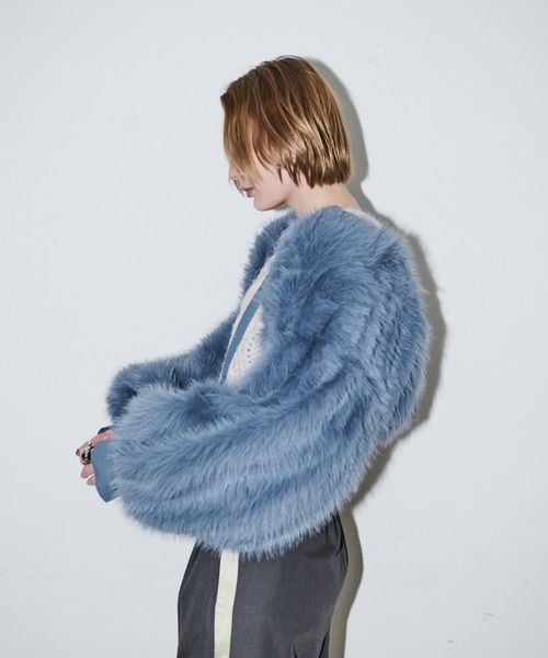 エバゴス エコファーボレロ ブルー ゆりかごバッグ BLUE - MADRIGAL