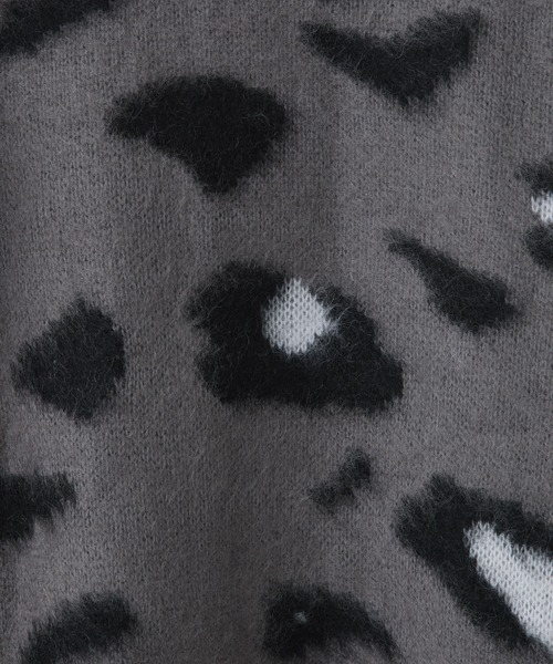 CIAOPANIC TYPY（チャオパニックティピー）の「【WEB限定カラー】【KIDS】アニマル柄シャギーニットクルーネックカーディガン（カーディガン/ボレロ・キッズ・アイボリー/チャコールグレー/ベージュ・S/M/L/XL/XXL）」の5枚目の写真