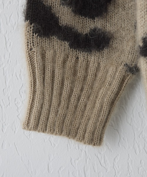 CIAOPANIC TYPY（チャオパニックティピー）の「【WEB限定カラー】【KIDS】アニマル柄シャギーニットクルーネックカーディガン（カーディガン/ボレロ・キッズ・アイボリー/チャコールグレー/ベージュ・S/M/L/XL/XXL）」の7枚目の写真