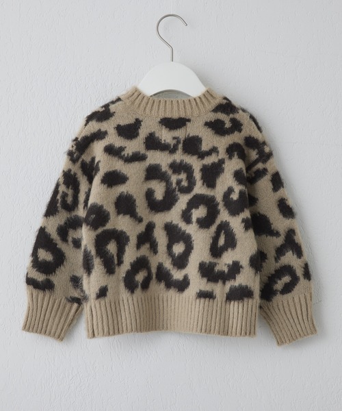 CIAOPANIC TYPY（チャオパニックティピー）の「【WEB限定カラー】【KIDS】アニマル柄シャギーニットクルーネックカーディガン（カーディガン/ボレロ・キッズ・アイボリー/チャコールグレー/ベージュ・S/M/L/XL/XXL）」の14枚目の写真