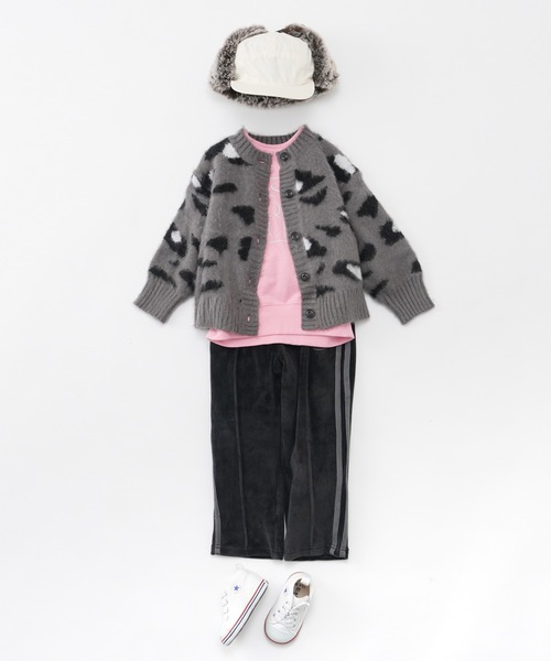 CIAOPANIC TYPY（チャオパニックティピー）の「【WEB限定カラー】【KIDS】アニマル柄シャギーニットクルーネックカーディガン（カーディガン/ボレロ・キッズ・アイボリー/チャコールグレー/ベージュ・S/M/L/XL/XXL）」の20枚目の写真