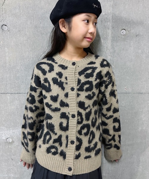 CIAOPANIC TYPY（チャオパニックティピー）の「【WEB限定カラー】【KIDS】アニマル柄シャギーニットクルーネックカーディガン（カーディガン/ボレロ・キッズ・アイボリー/チャコールグレー/ベージュ・S/M/L/XL/XXL）」の17枚目の写真