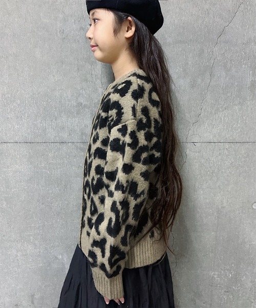 CIAOPANIC TYPY（チャオパニックティピー）の「【WEB限定カラー】【KIDS】アニマル柄シャギーニットクルーネックカーディガン（カーディガン/ボレロ・キッズ・アイボリー/チャコールグレー/ベージュ・S/M/L/XL/XXL）」の18枚目の写真