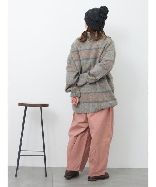 ehka sopo(エヘカソポ)の「起毛ボーダープルオーバー(ニット/セーター・レディース・パープル/ベージュ/グリーン・F)」の20枚目の写真