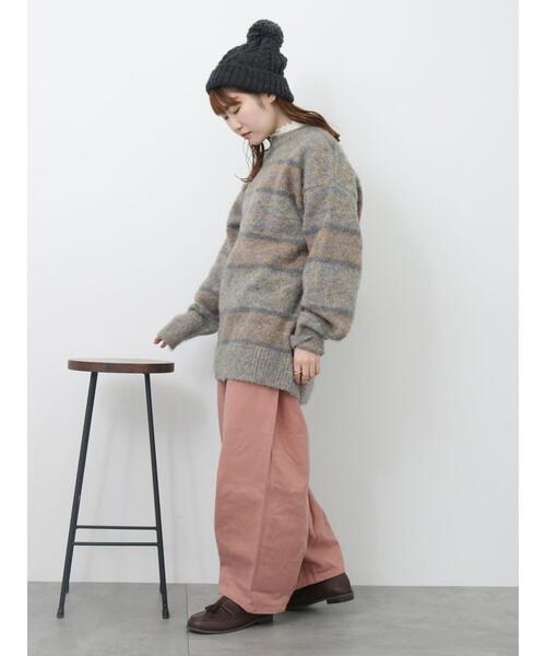 ehka sopo(エヘカソポ)の「起毛ボーダープルオーバー(ニット/セーター・レディース・パープル/ベージュ/グリーン・F)」の19枚目の写真