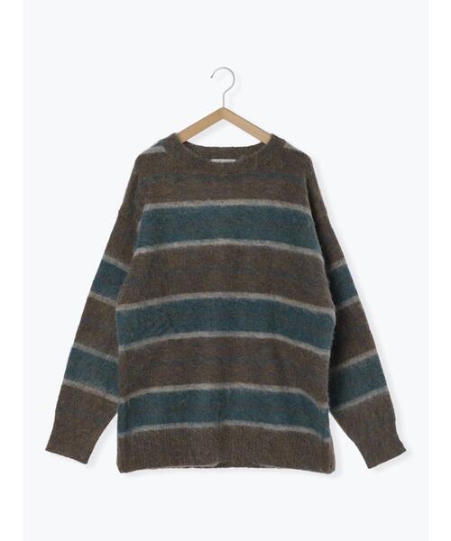 ehka sopo(エヘカソポ)の「起毛ボーダープルオーバー(ニット/セーター・レディース・パープル/ベージュ/グリーン・F)」の11枚目の写真