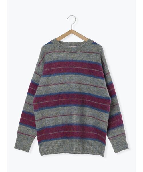 ehka sopo(エヘカソポ)の「起毛ボーダープルオーバー(ニット/セーター・レディース・パープル/ベージュ/グリーン・F)」の10枚目の写真