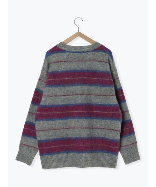 ehka sopo(エヘカソポ)の「起毛ボーダープルオーバー(ニット/セーター・レディース・パープル/ベージュ/グリーン・F)」の9枚目の写真