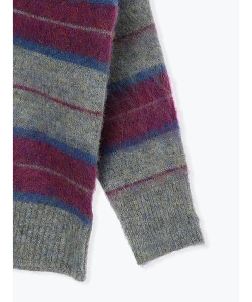 ehka sopo(エヘカソポ)の「起毛ボーダープルオーバー(ニット/セーター・レディース・パープル/ベージュ/グリーン・F)」の7枚目の写真