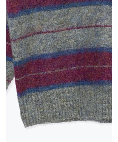 ehka sopo(エヘカソポ)の「起毛ボーダープルオーバー(ニット/セーター・レディース・パープル/ベージュ/グリーン・F)」の6枚目の写真