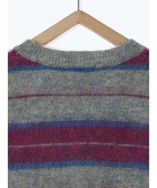 ehka sopo(エヘカソポ)の「起毛ボーダープルオーバー(ニット/セーター・レディース・パープル/ベージュ/グリーン・F)」の5枚目の写真