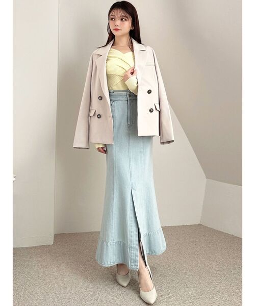 RESEXXY（リゼクシー）の「テーラードミディジャケット（テーラードジャケット・レディース・ベージュ/ピンク/チャコールグレー・FREE）」の7枚目の写真