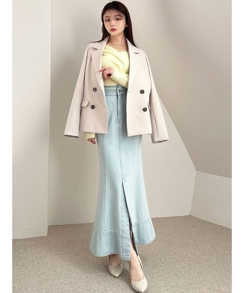 RESEXXY（リゼクシー）の「テーラードミディジャケット（テーラードジャケット・レディース・ベージュ/ピンク/チャコールグレー・FREE）」の8枚目の写真