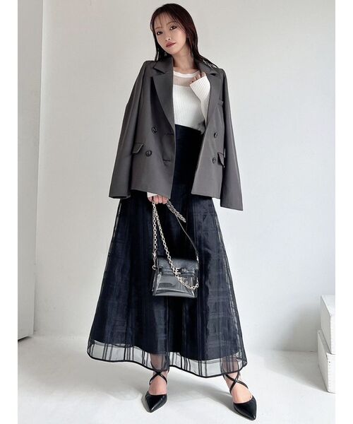 RESEXXY（リゼクシー）の「テーラードミディジャケット（テーラードジャケット・レディース・ベージュ/ピンク/チャコールグレー・FREE）」の13枚目の写真