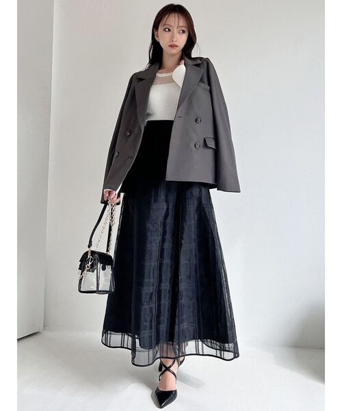 RESEXXY（リゼクシー）の「テーラードミディジャケット（テーラードジャケット・レディース・ベージュ/ピンク/チャコールグレー・FREE）」の14枚目の写真