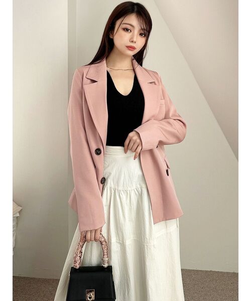 RESEXXY（リゼクシー）の「テーラードミディジャケット（テーラードジャケット・レディース・ベージュ/ピンク/チャコールグレー・FREE）」の15枚目の写真