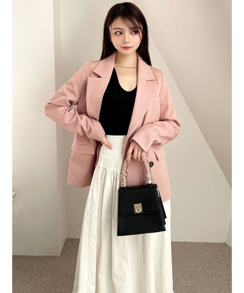 RESEXXY（リゼクシー）の「テーラードミディジャケット（テーラードジャケット・レディース・ベージュ/ピンク/チャコールグレー・FREE）」の16枚目の写真