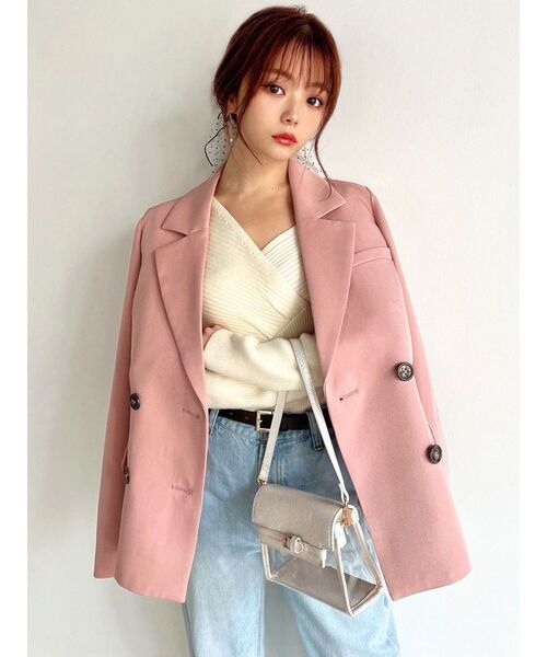 RESEXXY（リゼクシー）の「テーラードミディジャケット（テーラードジャケット・レディース・ベージュ/ピンク/チャコールグレー・FREE）」の21枚目の写真