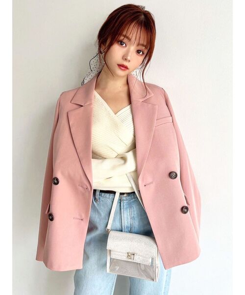 RESEXXY（リゼクシー）の「テーラードミディジャケット（テーラードジャケット・レディース・ベージュ/ピンク/チャコールグレー・FREE）」の22枚目の写真