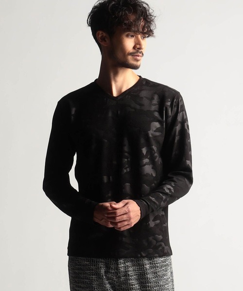 NICOLE CLUB FOR MEN（ニコルクラブフォーメン）の「ブリスターエンボスアラカルト長袖プルオーバ（Tシャツ/カットソー・メンズ・ホワイト系2/ブラック系1/ブラック系2/ホワイト系1・LARGE/MEDIUM/X-LARGE）」の3枚目の写真