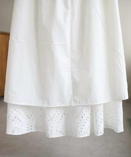 DISCOAT（ディスコート）の「生地レースフレアスカート（スカート・レディース・ブラック/オフホワイト・FREE）」の7枚目の写真