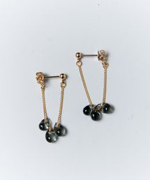 【別注】【HARIO Lampwork Factory】ピアス リトルティアーズグレー