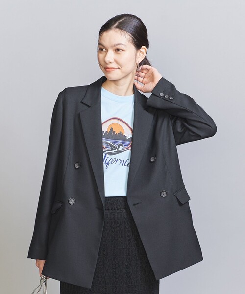 BEAUTY&YOUTH UNITED ARROWS（ビューティーアンドユースユナイテッドアローズ）の「リネンライク ダブル ジャケット（テーラードジャケット・レディース・ネイビー/ナチュラル/その他9・M/S/XS）」の5枚目の写真