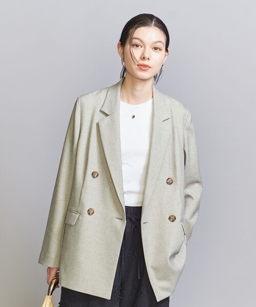 BEAUTY&YOUTH UNITED ARROWS（ビューティーアンドユースユナイテッドアローズ）の「リネンライク ダブル ジャケット（テーラードジャケット・レディース・ネイビー/ナチュラル/その他9・M/S/XS）」の8枚目の写真