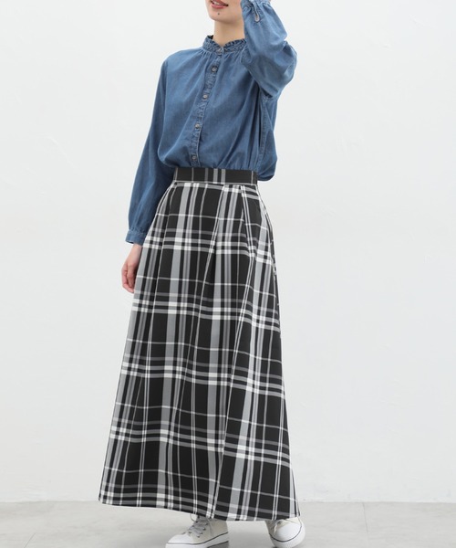 Honeys(ハニーズ)の「総柄ロングスカート(スカート・レディース・ネイビー系/ホワイト系その他/ブラック系その他/ベージュ系その他・L/M/S/3L/LL)」の16枚目の写真