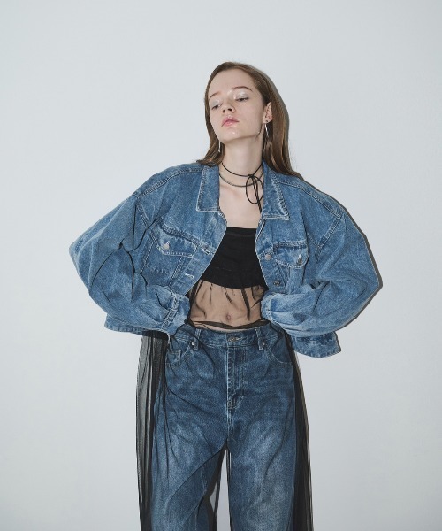 AIC.（エーアイシー）の「ショート丈デニムライトジャケット（デニム