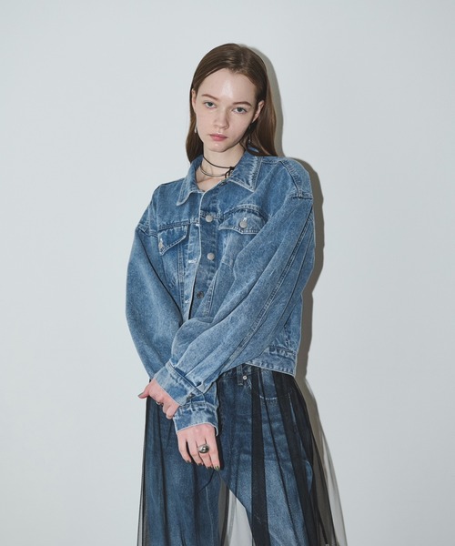 ANAYI アナイ ダークデニム ジャケット 36 デニムライク ショート丈