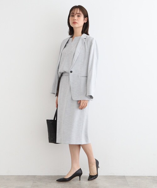 INDIVI（インディヴィ）の「◆【洗える／UVケア／SETUP可能】麻調ミドル丈ストレートスカート（スーツスカート・レディース・ネイビー/ナチュラル/ライトグレー系3・05/13/15 /34/36/38/40/12/19/42/03）」の21枚目の写真