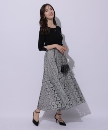 【新品】Apuweiser-riche レース切替ドッキングワンピースM Apuweiser-riche（アプワイザーリッシェ）の「配色レース切替