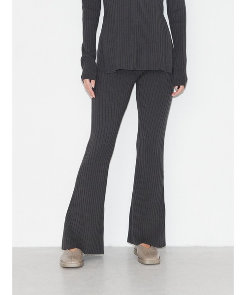 ENCIRCLE（エンサークル）の「【ENCIRCLE/エンサークル】Rib knit pt/リブニットパンツ（その他パンツ・レディース・チャコールグレー/パープル/ベージュ・2/1）」の6枚目の写真