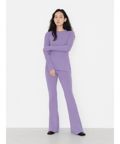 ENCIRCLE（エンサークル）の「【ENCIRCLE/エンサークル】Rib knit pt/リブニットパンツ（その他パンツ・レディース・チャコールグレー/パープル/ベージュ・2/1）」の16枚目の写真