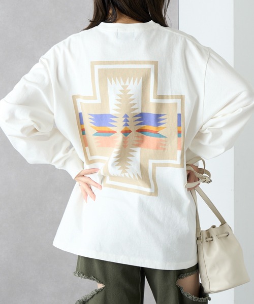 PENDLETON（ペンドルトン）の「【PENDLETON】Back Print L/S Tee (Unisex)（Tシャツ/カットソー・メンズ・ブラック/ライトグレー/ブルー/オフホワイト/イエロー/ミント/ホワイト/ライトピンク・M/L/S/XL）」の2枚目の写真