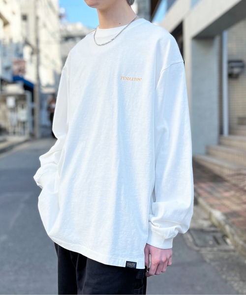 PENDLETON（ペンドルトン）の「【PENDLETON】Back Print L/S Tee (Unisex)（Tシャツ/カットソー・メンズ・ブラック/ライトグレー/ブルー/オフホワイト/イエロー/ミント/ホワイト/ライトピンク・M/L/S/XL）」の11枚目の写真