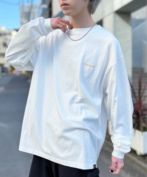 PENDLETON（ペンドルトン）の「【PENDLETON】Back Print L/S Tee (Unisex)（Tシャツ/カットソー・メンズ・ブラック/ライトグレー/ブルー/オフホワイト/イエロー/ミント/ホワイト/ライトピンク・M/L/S/XL）」の12枚目の写真