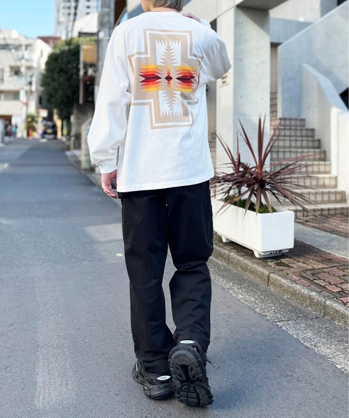 PENDLETON（ペンドルトン）の「【PENDLETON】Back Print L/S Tee (Unisex)（Tシャツ/カットソー・メンズ・ブラック/ライトグレー/ブルー/オフホワイト/イエロー/ミント/ホワイト/ライトピンク・M/L/S/XL）」の17枚目の写真