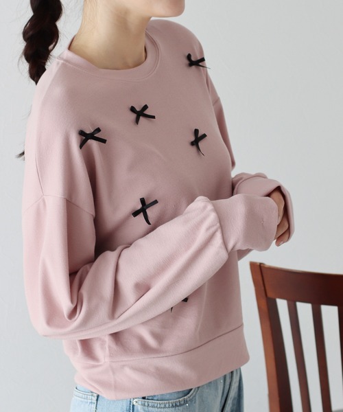 BLUEEAST（ブルーイースト）の「チビリボンカットソー（Tシャツ/カットソー・レディース・ピンク/ブラック/アイボリー・MEDIUM）」の19枚目の写真