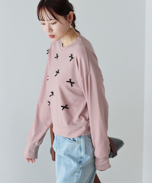 BLUEEAST（ブルーイースト）の「チビリボンカットソー（Tシャツ/カットソー・レディース・ピンク/ブラック/アイボリー・MEDIUM）」の20枚目の写真