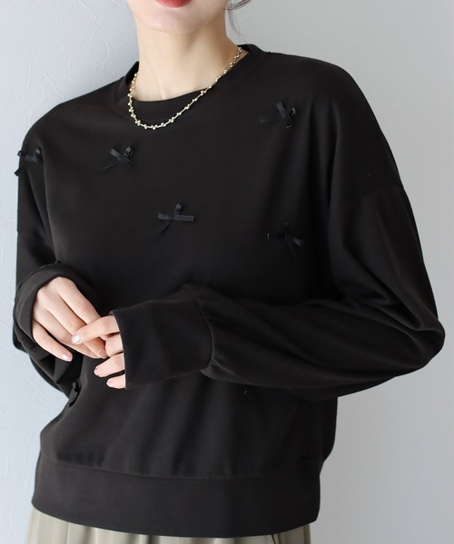 BLUEEAST（ブルーイースト）の「チビリボンカットソー（Tシャツ/カットソー・レディース・ピンク/ブラック/アイボリー・MEDIUM）」の13枚目の写真