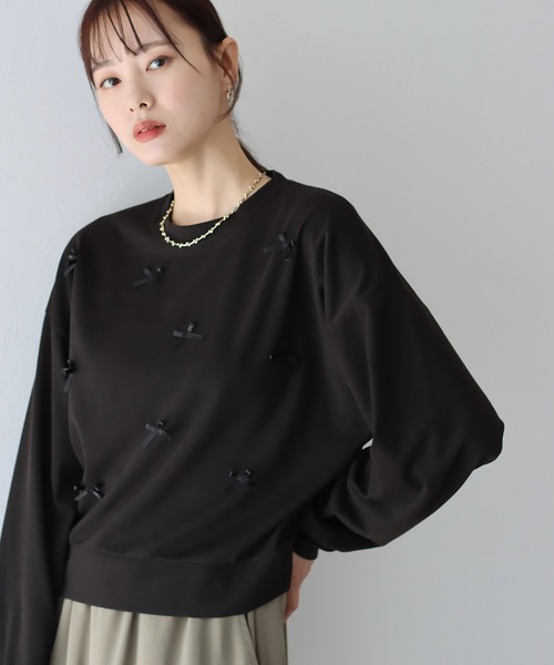 BLUEEAST（ブルーイースト）の「チビリボンカットソー（Tシャツ/カットソー・レディース・ピンク/ブラック/アイボリー・MEDIUM）」の12枚目の写真